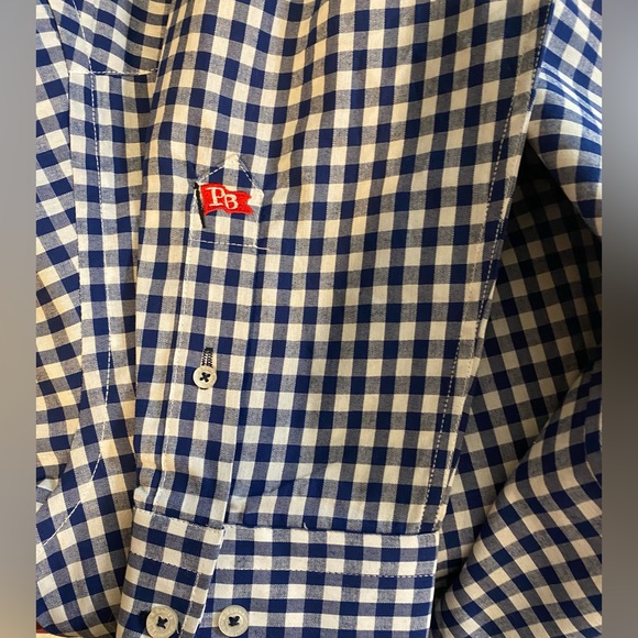 NWT PENNINGTON\BAILES MENS BUTTON DOWN OXFORD SIZE SMALL IN NAVY/WHITE GINGHAM - Picture 5 of 6